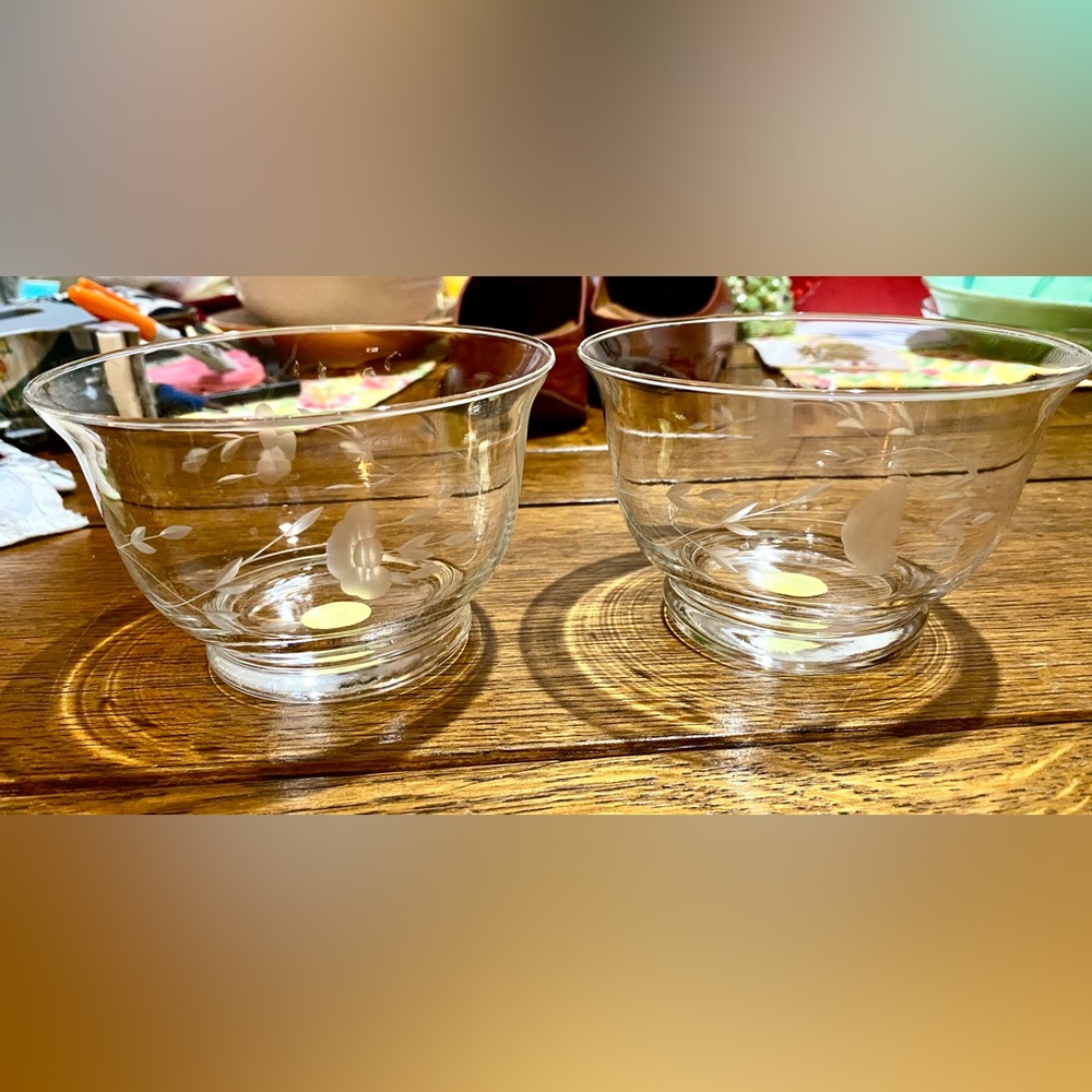 Two stunning Handblown and Handcut Crystal Bowls by Princess House.  Made in USA
